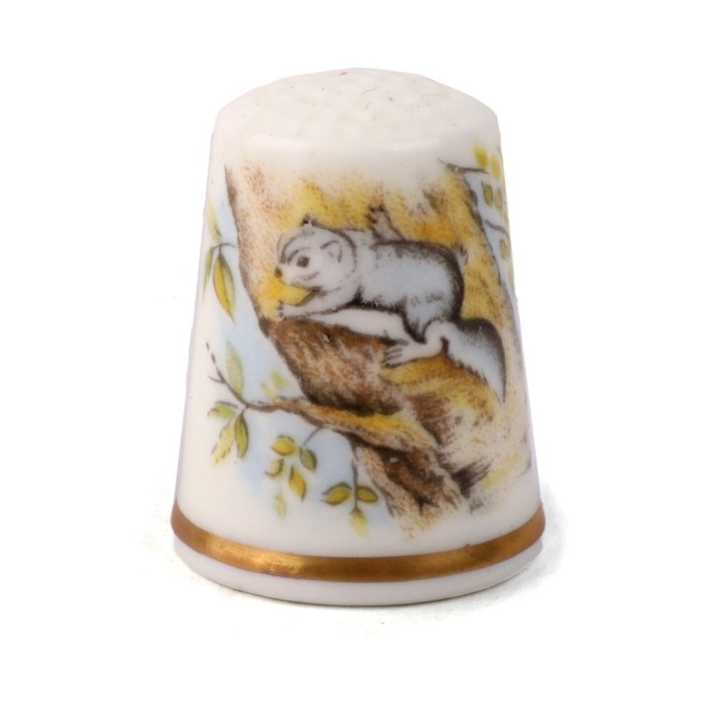Vintage Royal Worcester Thimble Bone China Squirrel Animal Collection Retro 70s